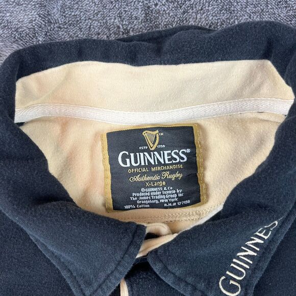 SOLD Guinness 1759 Spellout Dublin Ireland Polo Long Sleeve Embroidered XL - Picture 5 of 12